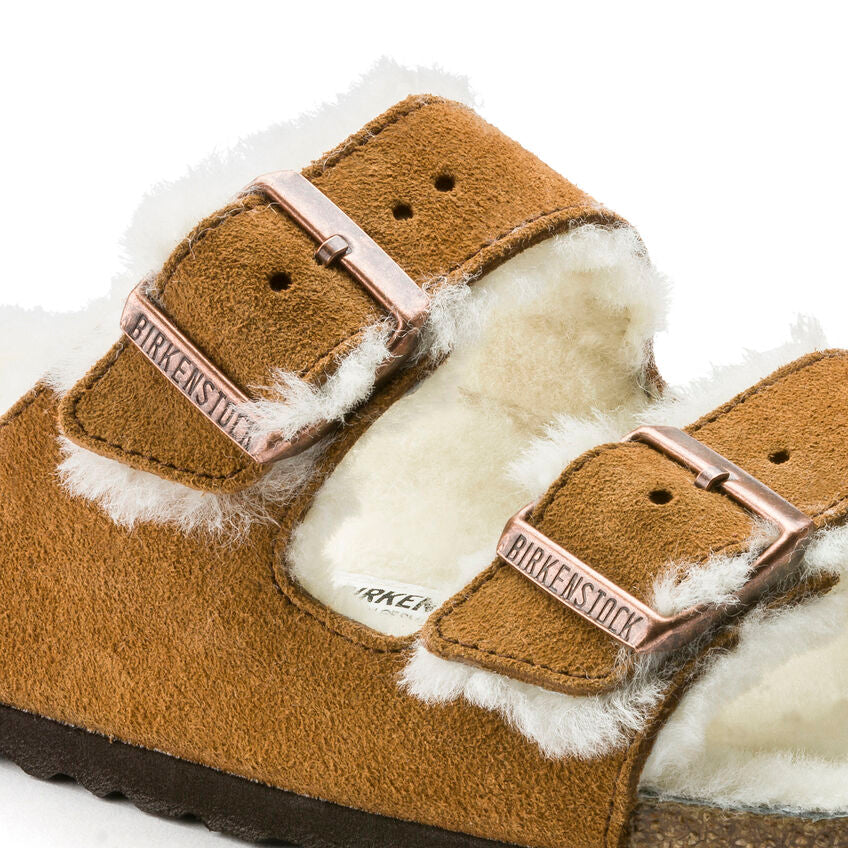 BIRKENSTOCK ARIZONA MINK SUEDE W/SHEARLING