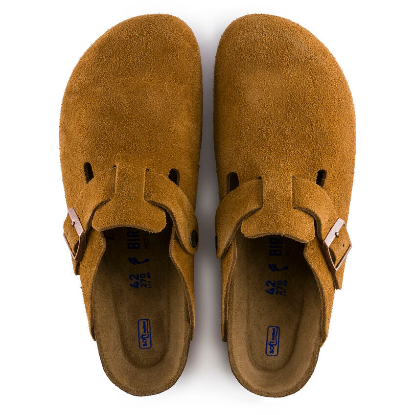 BIRKENSTOCK BOSTON SOFT FOOTBED MINK SUEDE REGULAR