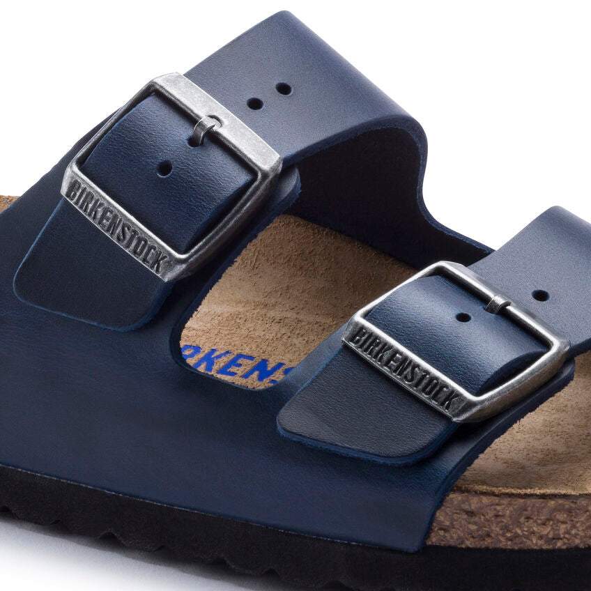 BIRKENSTOCK ARIZONA SOFT FOOTBED BLUE OIL LEATHER NARROW