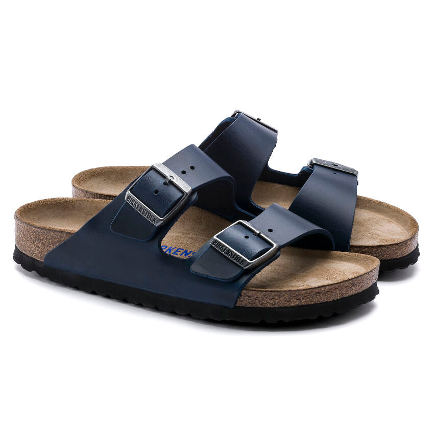 BIRKENSTOCK ARIZONA SOFT FOOTBED BLACK OIL LEATHER REGULAR