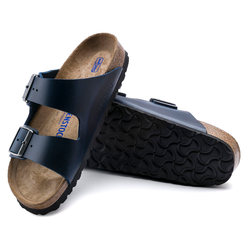 BIRKENSTOCK ARIZONA SOFT FOOTBED BLACK OIL LEATHER REGULAR