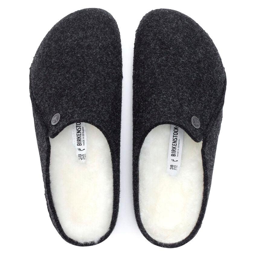 BIRKENSTOCK ZERMATT ANTHRACITE WOOL SHEARLING REGULAR