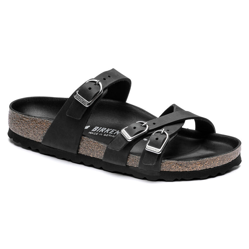 BIRKENSTOCK FRANCA HEX BLACK OIL LEATHER REGULAR