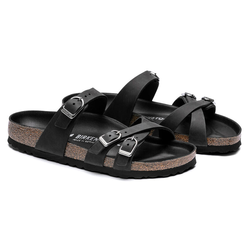 BIRKENSTOCK FRANCA HEX BLACK OIL LEATHER REGULAR