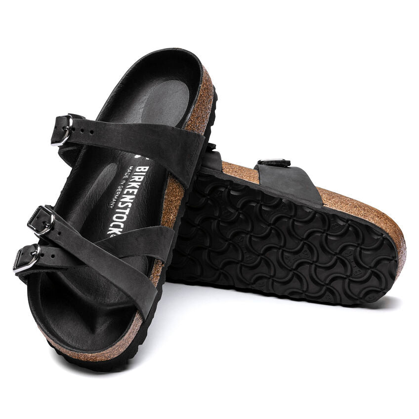 BIRKENSTOCK FRANCA HEX BLACK OIL LEATHER REGULAR