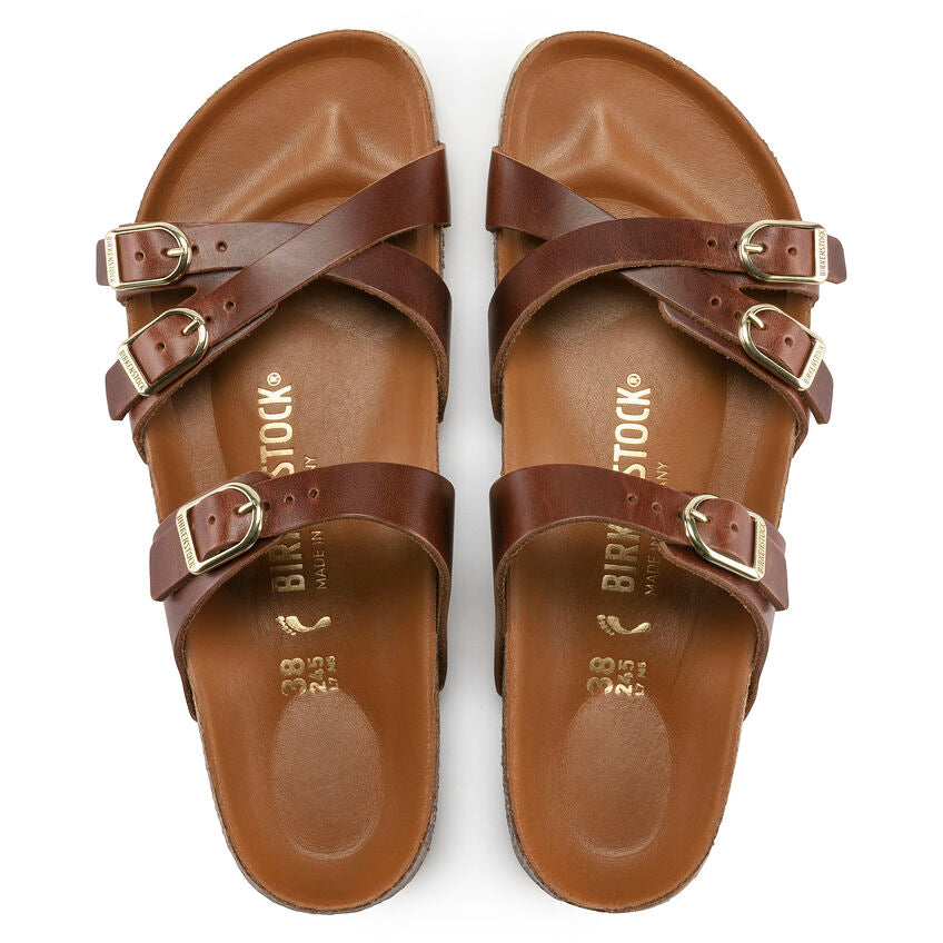 BIRKENSTOCK FRANCA HEX COGNAC LEATHER REGULAR