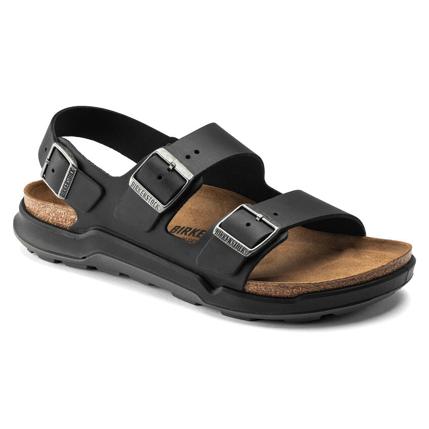 BIRKENSTOCK MILANO RUGGED BLACK OIL LEATHER REGULAR