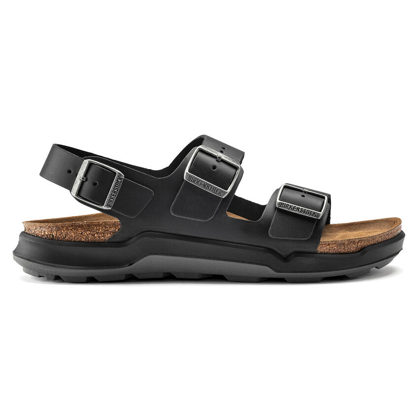 BIRKENSTOCK MILANO RUGGED BLACK OIL LEATHER REGULAR