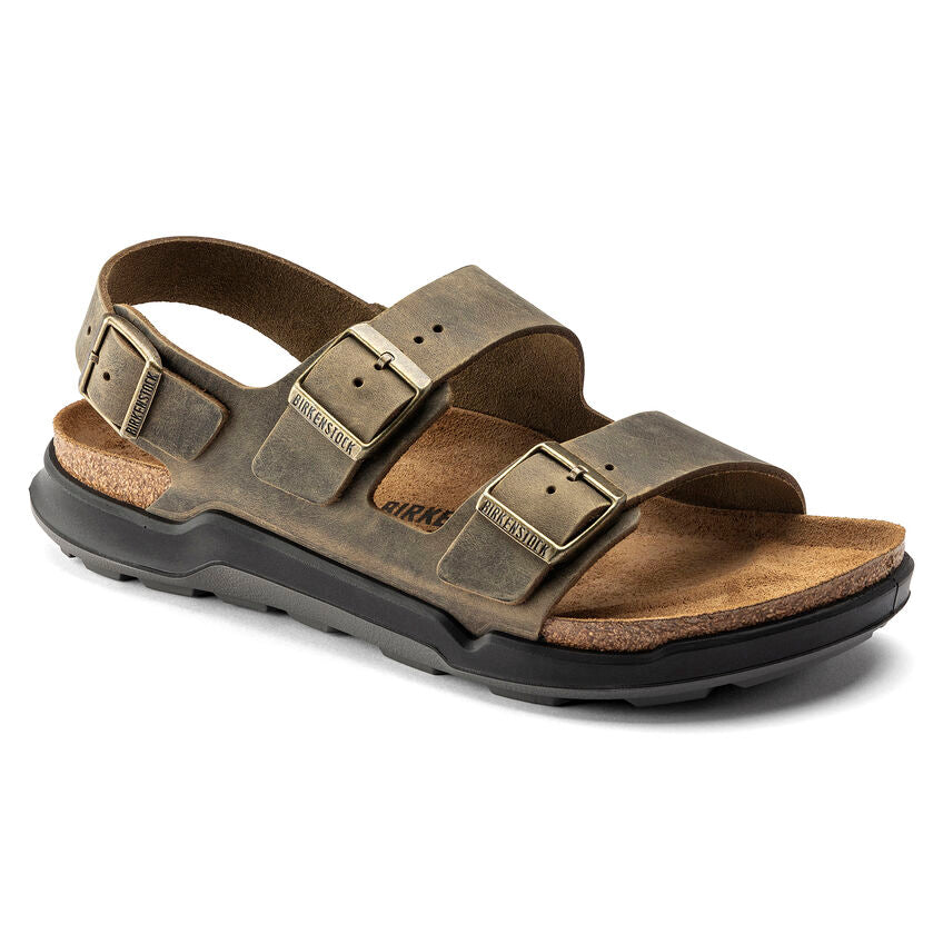 BIRKENSTOCK MILANO RUGGED KHAKI OIL LEATHER REGULAR