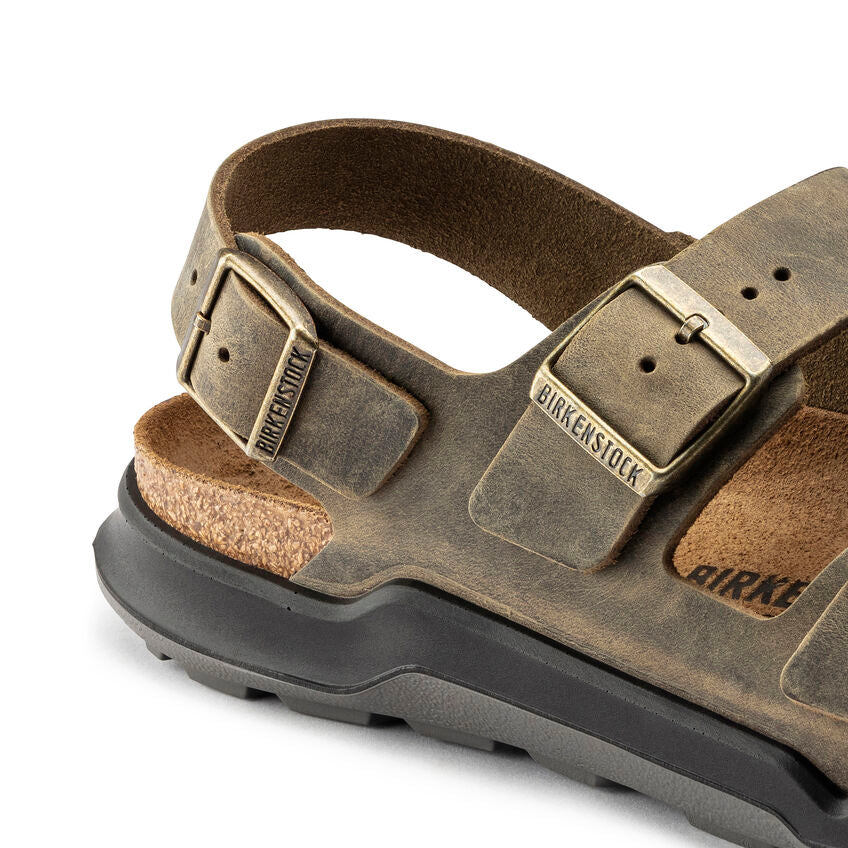 BIRKENSTOCK MILANO RUGGED KHAKI OIL LEATHER REGULAR