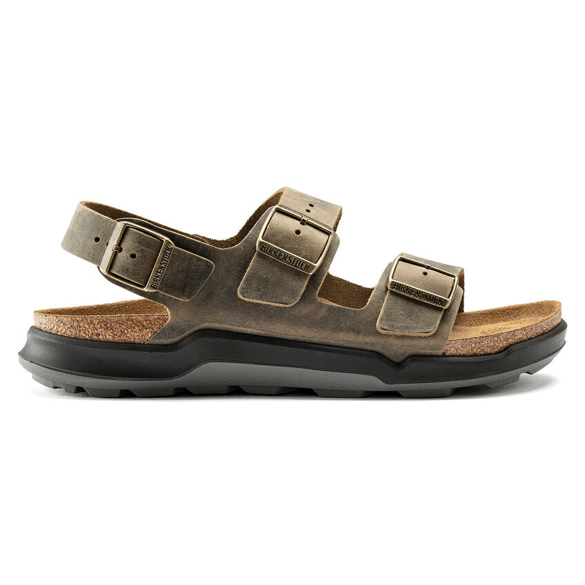 BIRKENSTOCK MILANO RUGGED KHAKI OIL LEATHER REGULAR