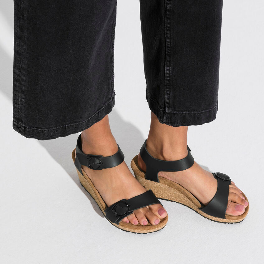 BIRKENSTOCK SOLEY BLACK LEATHER NARROW