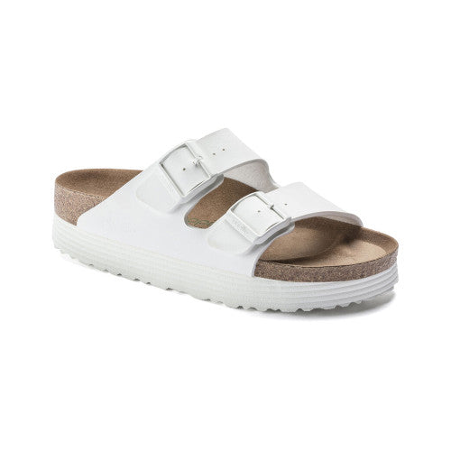 BIRKENSTOCK ARIZONA PLATFORM VEGAN WHITE BIRKI FLOR NARROW