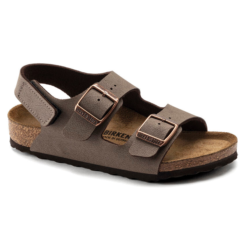 BIRKENSTOCK MILANO HOOK AND LOOP MOCHA BIRKIBUC NARROW