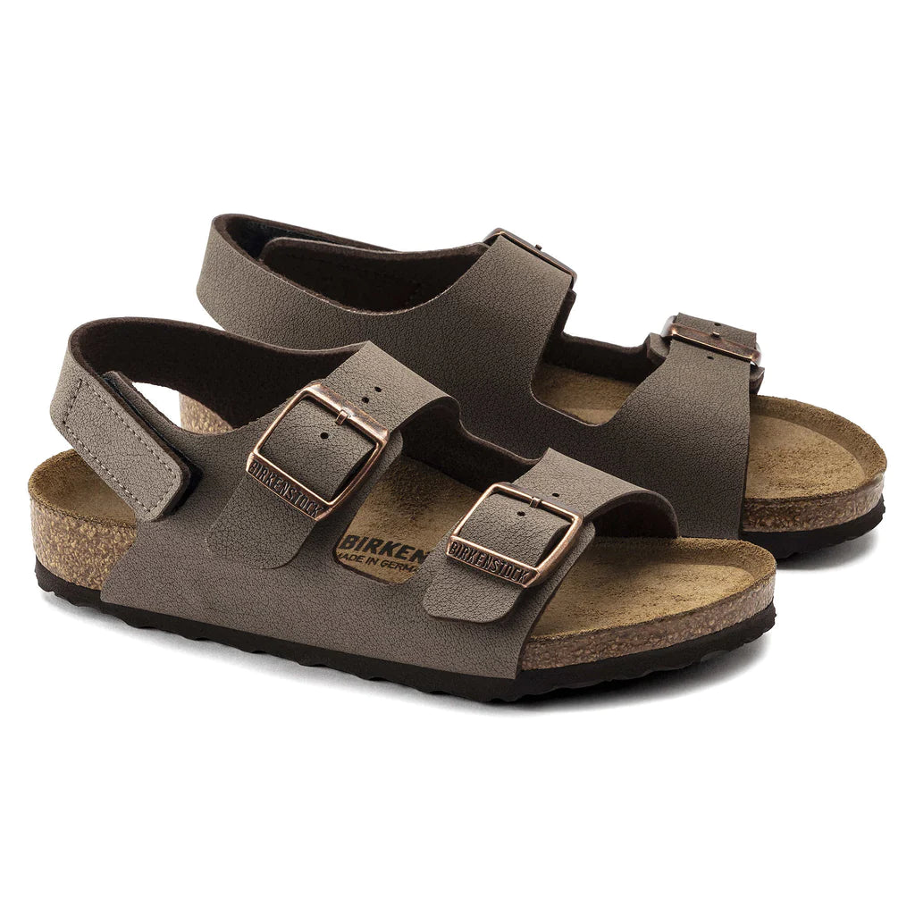 BIRKENSTOCK MILANO HOOK AND LOOP MOCHA BIRKIBUC NARROW