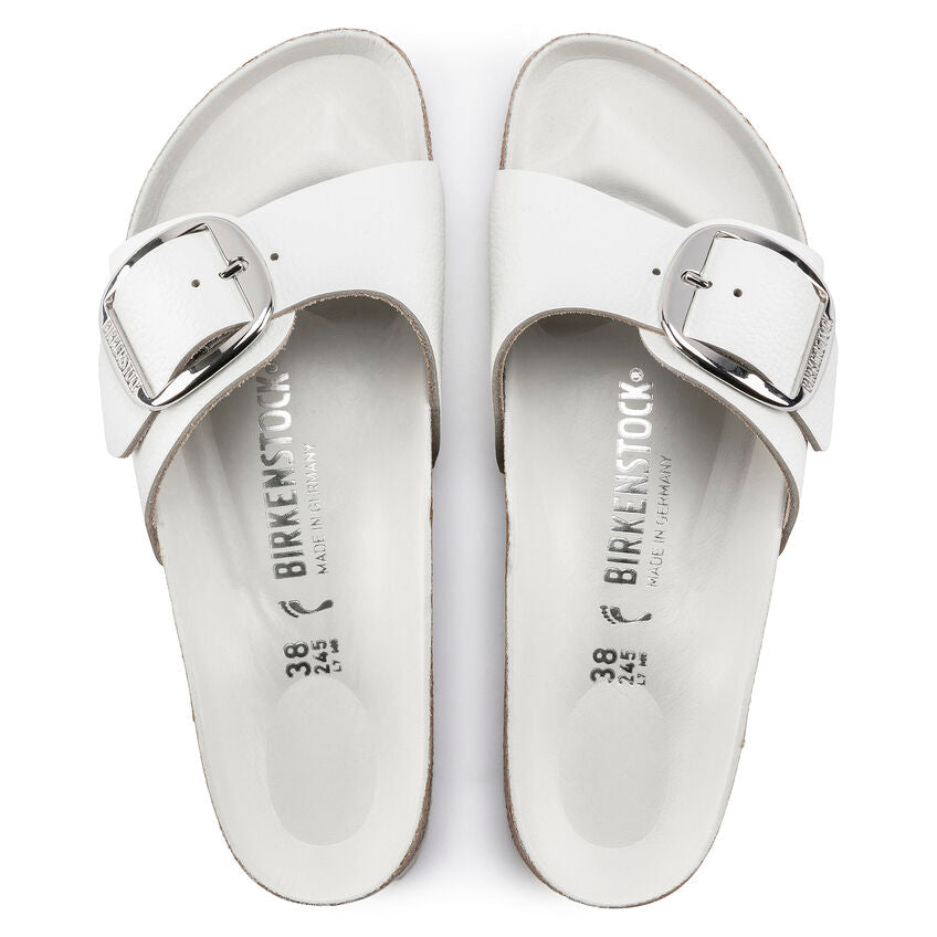 BIRKENSTOCK MADRID BIG BUCKLE WHITE LEATHER NARROW