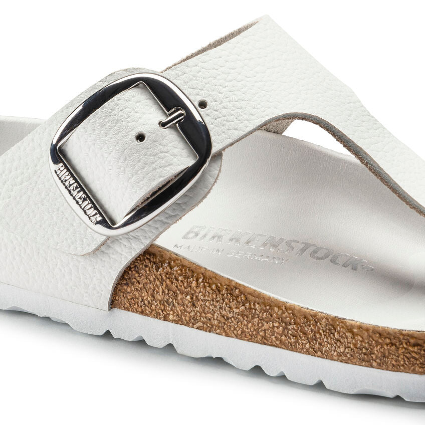 BIRKENSTOCK GIZEH BIG BUCKLE WHITE LEATHER REGULAR