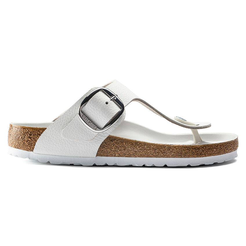 BIRKENSTOCK GIZEH BIG BUCKLE WHITE LEATHER REGULAR