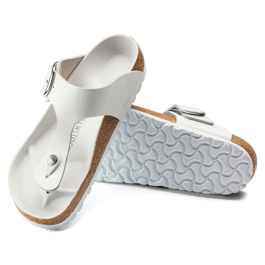 BIRKENSTOCK GIZEH BIG BUCKLE WHITE LEATHER REGULAR