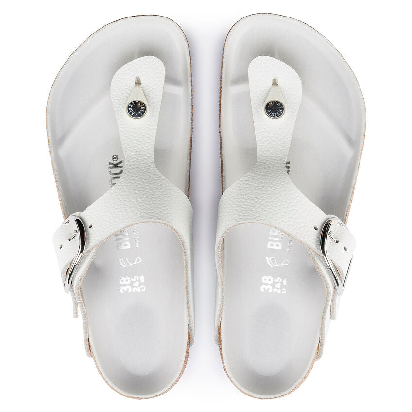 BIRKENSTOCK GIZEH BIG BUCKLE WHITE LEATHER REGULAR