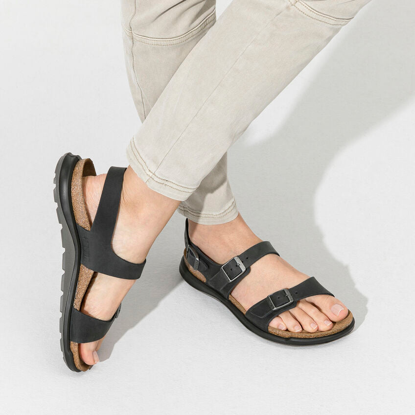 BIRKENSTOCK SONORA BLACK OIL LEATHER NARROW