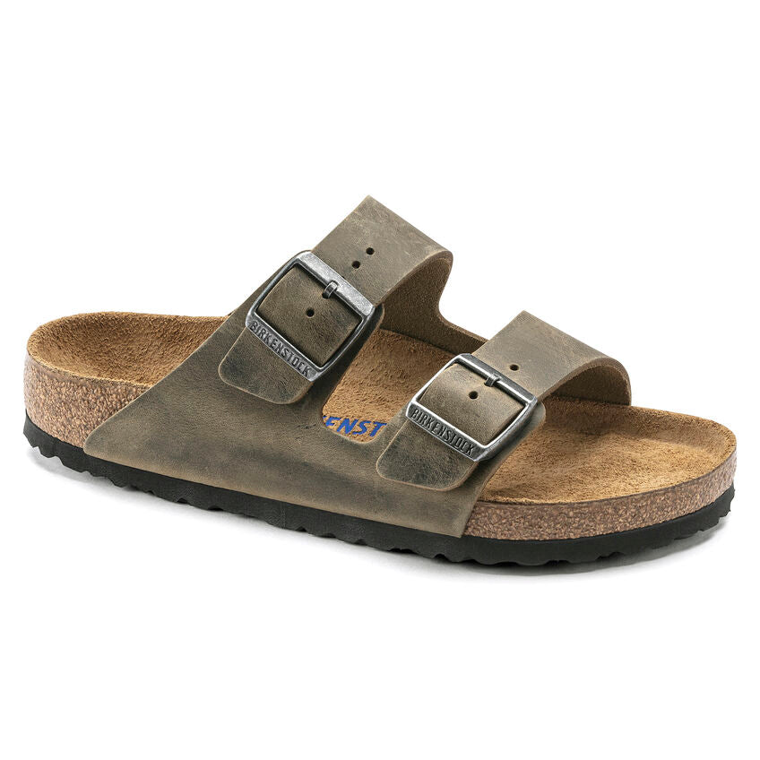 BIRKENSTOCK ARIZONA SOFT FOOTBED KHAKI OIL LEATHER REGULAR