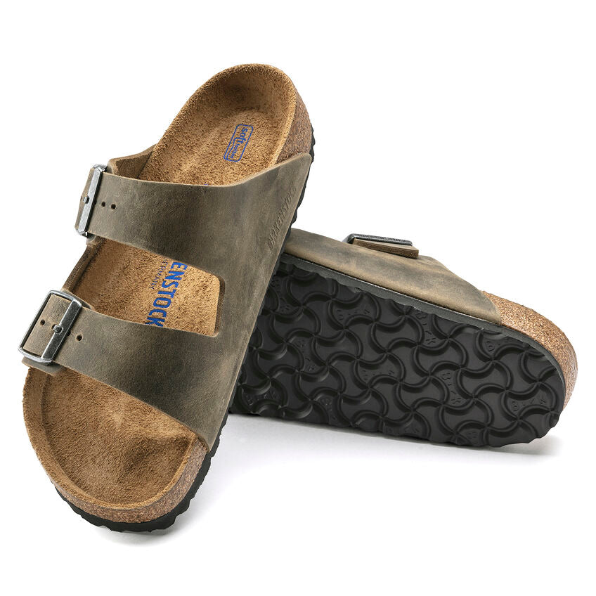 BIRKENSTOCK ARIZONA SOFT FOOTBED KHAKI OIL LEATHER REGULAR