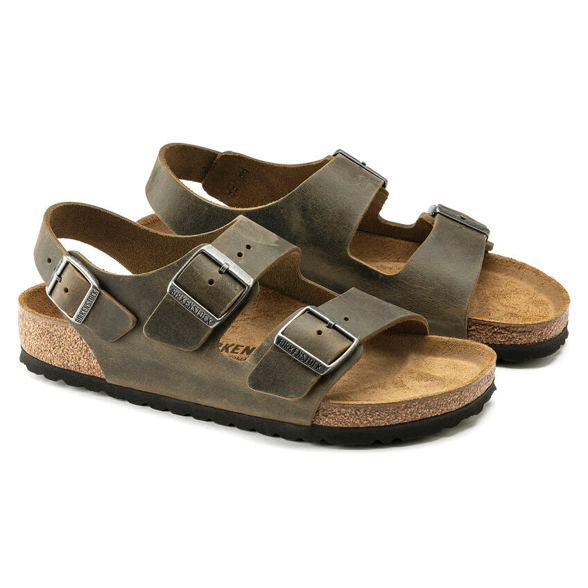 BIRKENSTOCK MILANO FADED KHAKI OIL LEATHER REGULAR