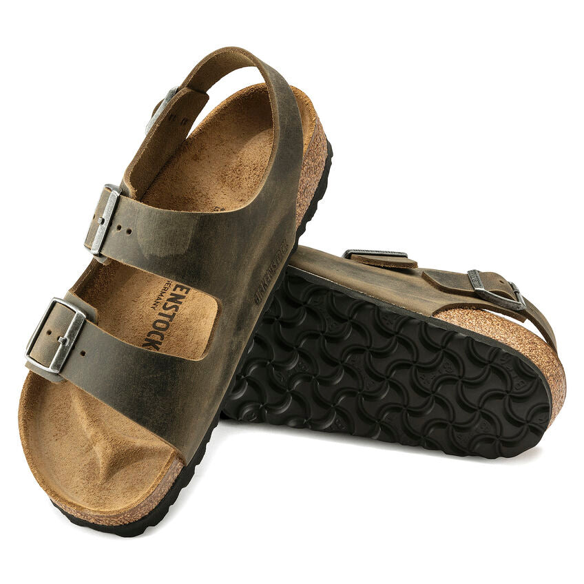 BIRKENSTOCK MILANO FADED KHAKI OIL LEATHER REGULAR