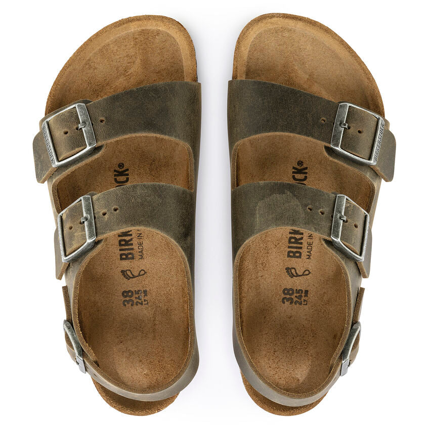 BIRKENSTOCK MILANO FADED KHAKI OIL LEATHER REGULAR