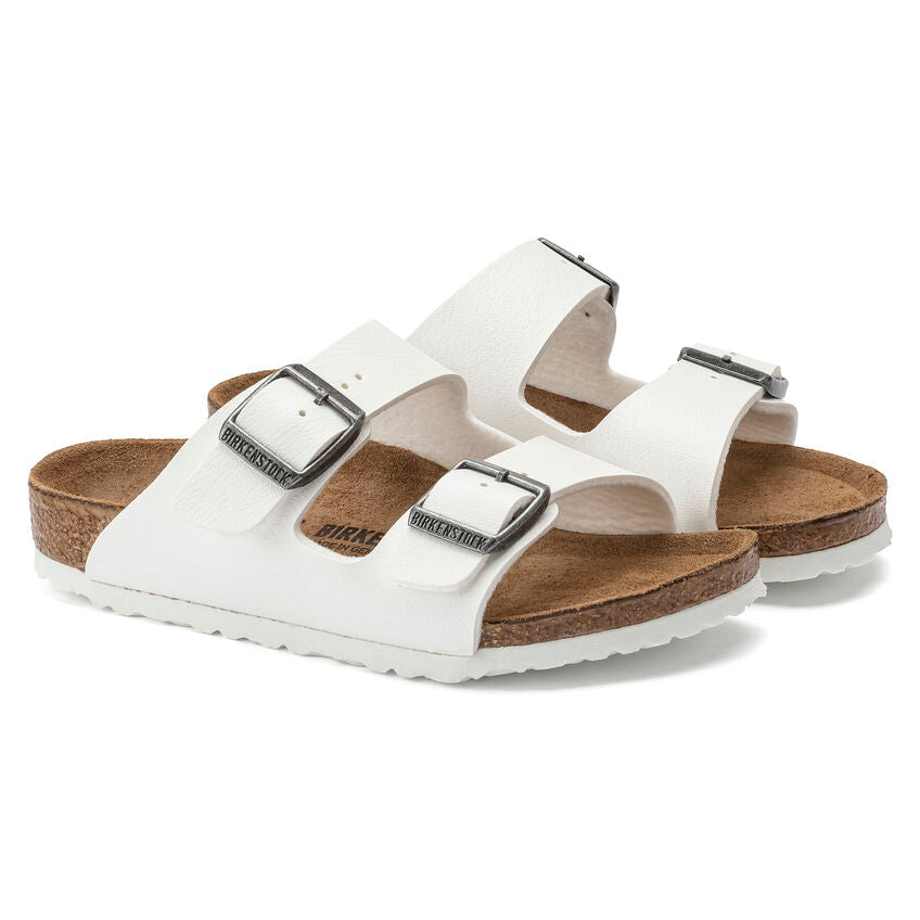 BIRKENSTOCK ARIZONA KID WHITE BIRKO FLOR NARROW