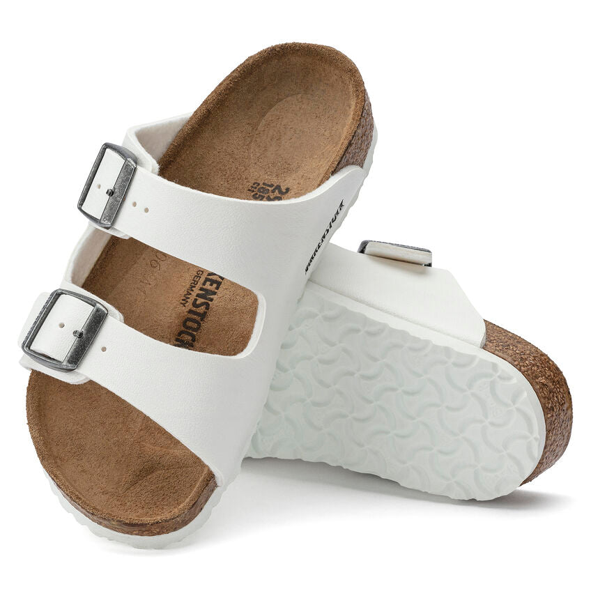 BIRKENSTOCK ARIZONA KID WHITE BIRKO FLOR NARROW