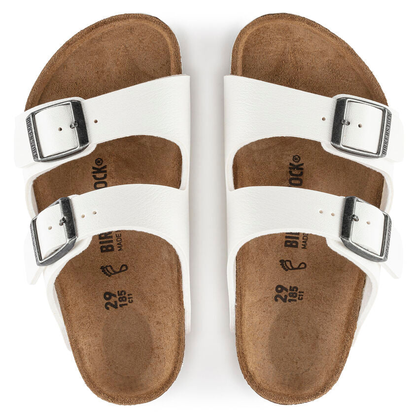 BIRKENSTOCK ARIZONA KID WHITE BIRKO FLOR NARROW