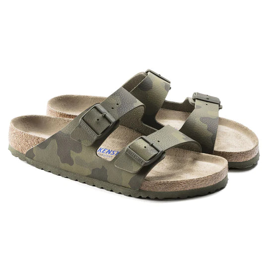 BIRKENSTOCK ARIZONA SOFT FOOTBED CAMO GREEN BIRKO FLOR REGULAR