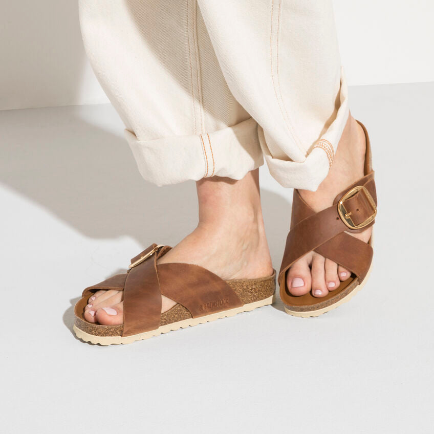 BIRKENSTOCK SIENA BIG BUCKLE COGNAC LEATHER NARROW