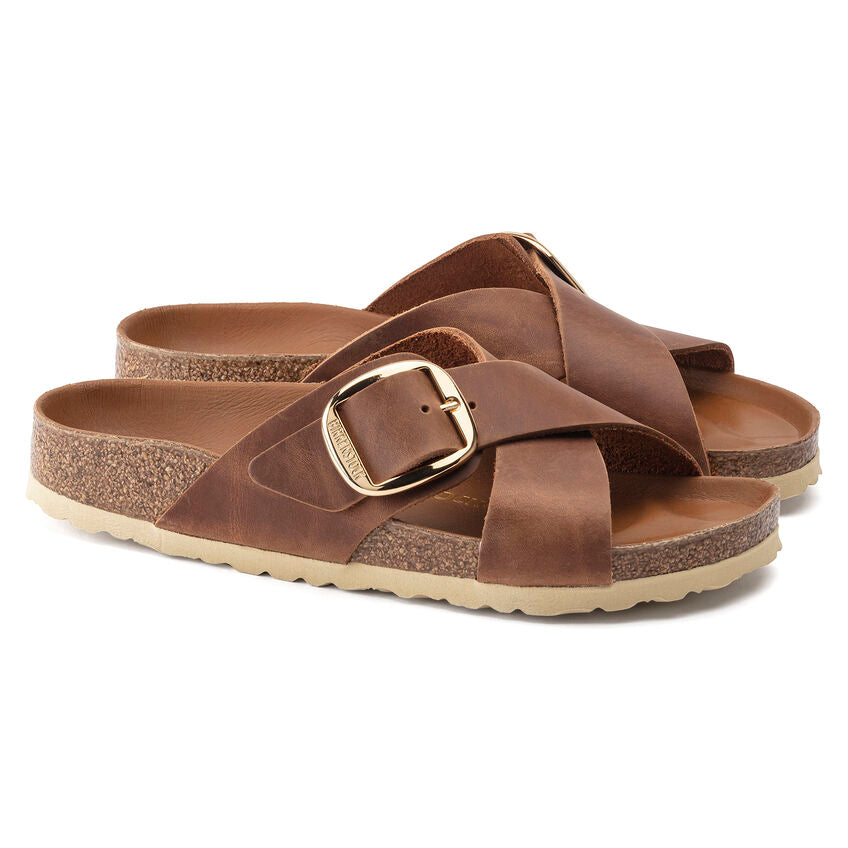 BIRKENSTOCK SIENA BIG BUCKLE COGNAC LEATHER NARROW