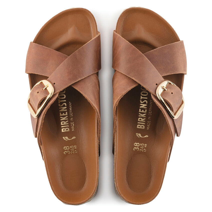 BIRKENSTOCK SIENA BIG BUCKLE COGNAC LEATHER NARROW