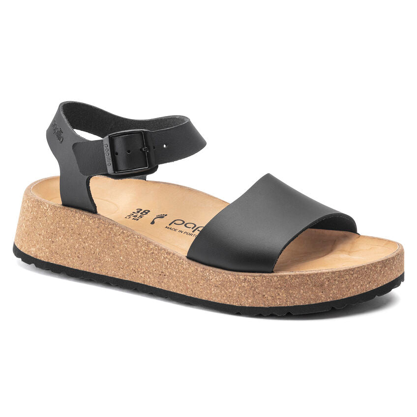 BIRKENSTOCK GLENDA BLACK LEATHER NARROW