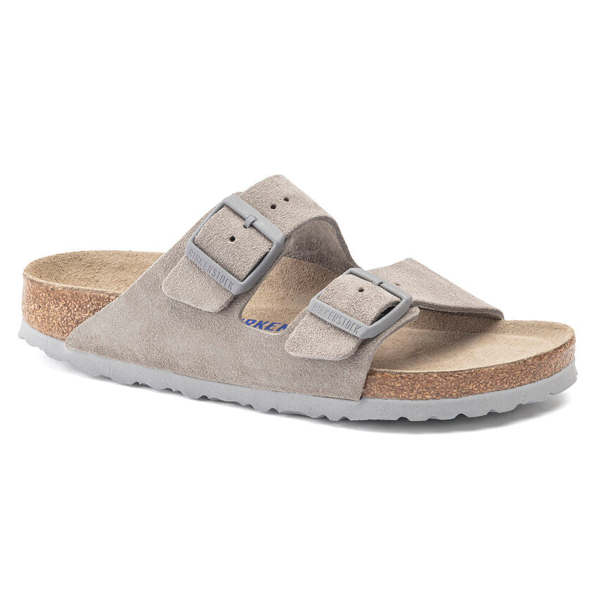 BIRKENSTOCK ARIZONA SOFT FOOTBED STONE COIN SUEDE REGULAR