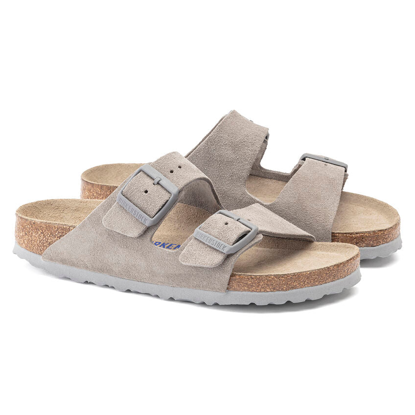 BIRKENSTOCK ARIZONA SOFT FOOTBED STONE COIN SUEDE REGULAR