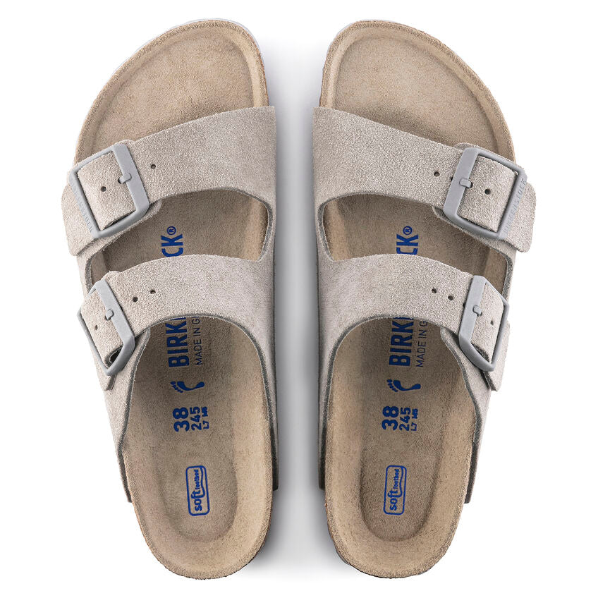 BIRKENSTOCK ARIZONA SOFT FOOTBED STONE COIN SUEDE REGULAR