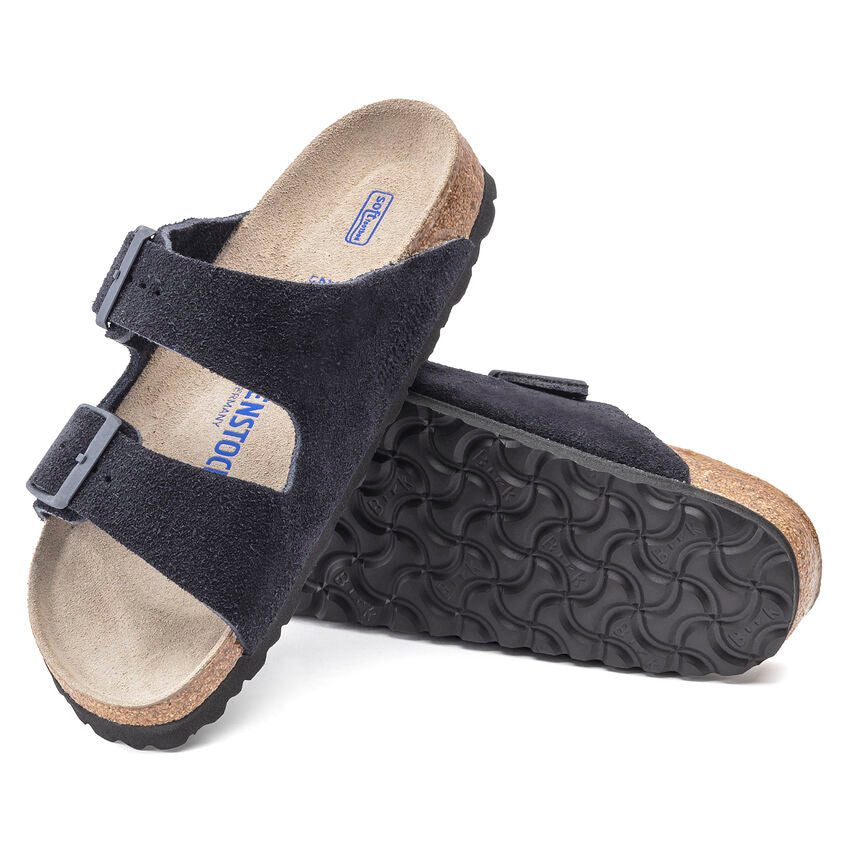 BIRKENSTOCK ARIZONA SOFT FOOTBED MIDNIGHT SUEDE REGULAR