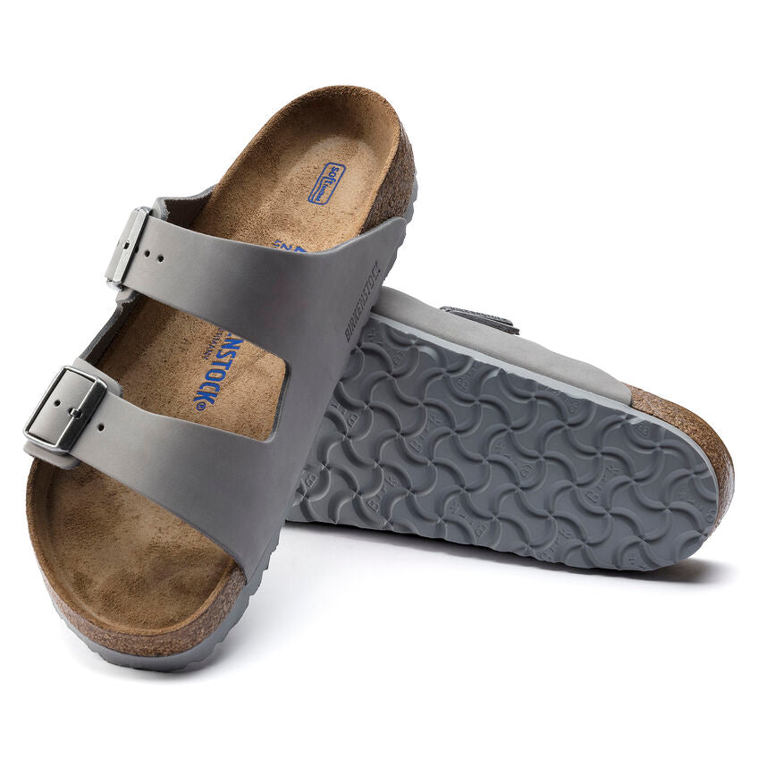 BIRKENSTOCK ARIZONA SOFT FOOTBED DOVE GRAY NUBUCK NARROW