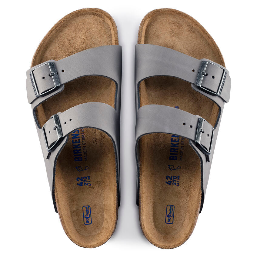 BIRKENSTOCK ARIZONA SOFT FOOTBED DOVE GRAY NUBUCK NARROW