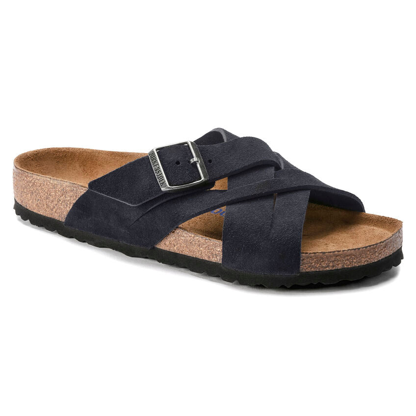 BIRKENSTOCK LUGANO SOFT FOOTBED MIDNIGHT SUEDE NARROW