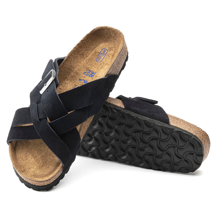 BIRKENSTOCK LUGANO SOFT FOOTBED MIDNIGHT SUEDE NARROW