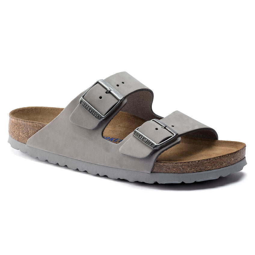 BIRKENSTOCK ARIZONA SOFT FOOTBED DOVE GRAY NUBUCK NARROW