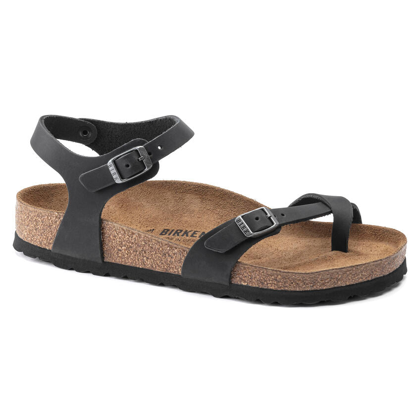 BIRKENSTOCK TAORMINA BLACK OIL LEATHER REGULAR