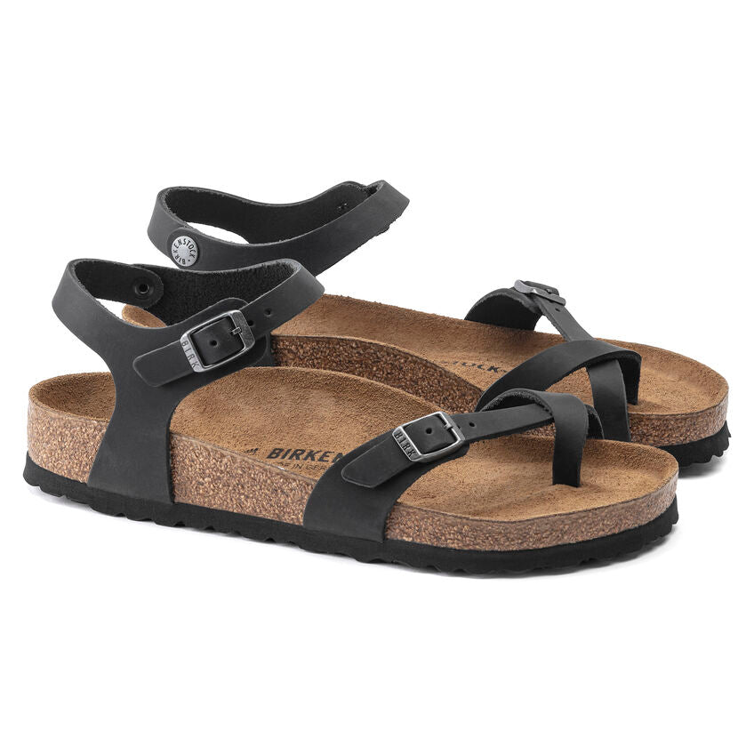 BIRKENSTOCK TAORMINA BLACK OIL LEATHER REGULAR