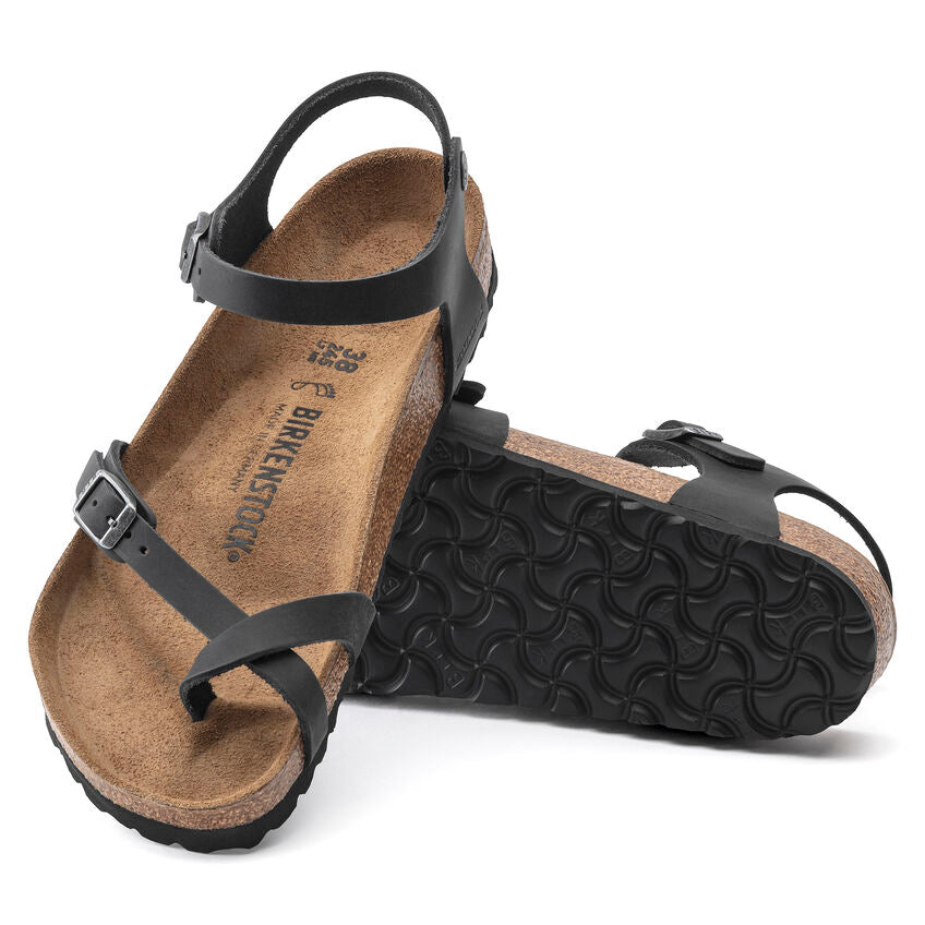 BIRKENSTOCK TAORMINA BLACK OIL LEATHER REGULAR